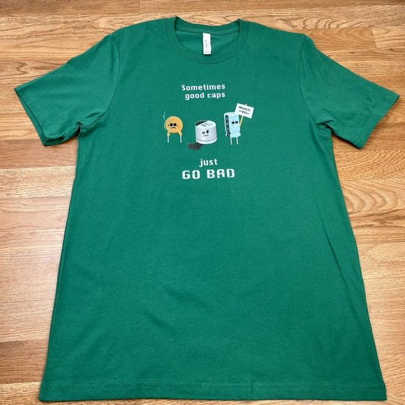 Retro Computing Computer T-Shirt Sometimes Good Caps Go Bad Men's Size Large NEW - Picture 1 of 6